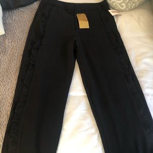 Black Ruffle Dress Pants